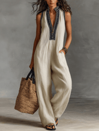 Miss | Jumpsuit Dames Zomer Mouwloos - Katoen - Miss Madera MIS-IEG1IM