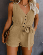 Miss | Jumpsuit Dames Zomer V-hals Losse Pasvorm - Polyester - Miss Madera MIS-CNFJP7