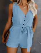 Miss | Jumpsuit Dames Zomer V-hals Losse Pasvorm - Polyester - Miss Madera MIS-K59JUQ