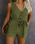 Miss | Jumpsuit Dames Zomer V-hals Losse Pasvorm - Polyester - Miss Madera MIS-K5IXPN