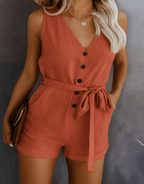 Miss | Jumpsuit Dames Zomer V-hals Losse Pasvorm - Polyester - Miss Madera MIS-GM5YG9