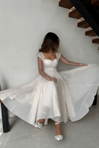 Miss | Jurk Dames A-lijn Midi Sweetheart Tule Mouwtjes - Tule - Miss Madera MIS-RTGHRD