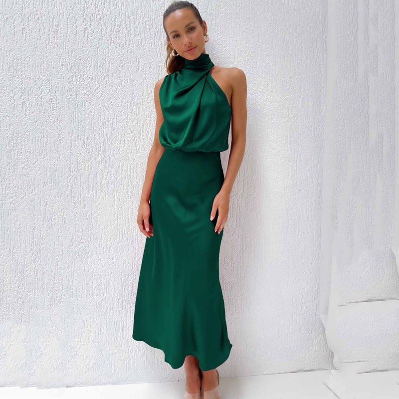 Miss | Jurk Dames Avond Neckholder Midi - Satijn - Miss Madera MIS-NHL8W8