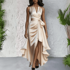 Miss | Jurk Dames Avond Neckholder Wikkel - Satijn - Miss Madera MIS-SEWRIP