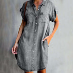 Miss | Jurk Dames Casual Denim - Denim - Miss Madera MIS-K14QOA