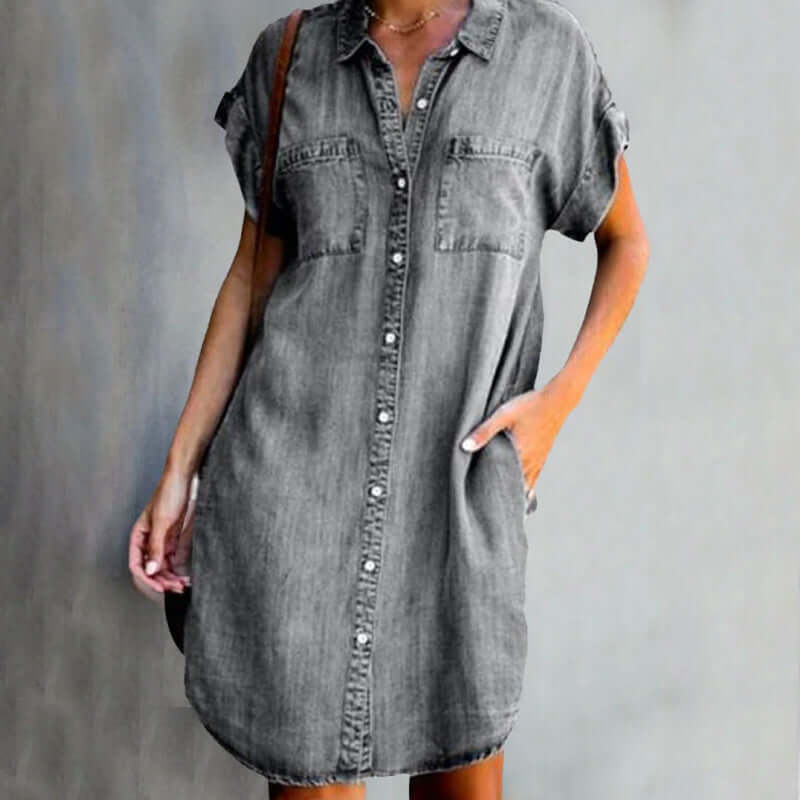 Miss | Jurk Dames Casual Denim - Denim - Miss Madera MIS-K14QOA