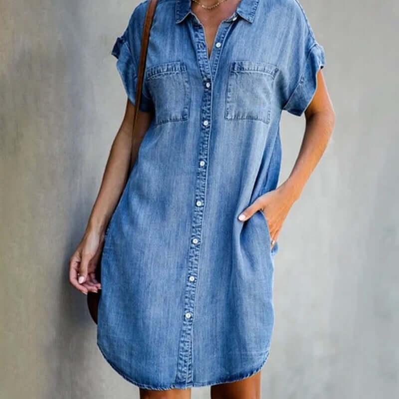 Miss | Jurk Dames Casual Denim - Denim - Miss Madera MIS-NVWYGA