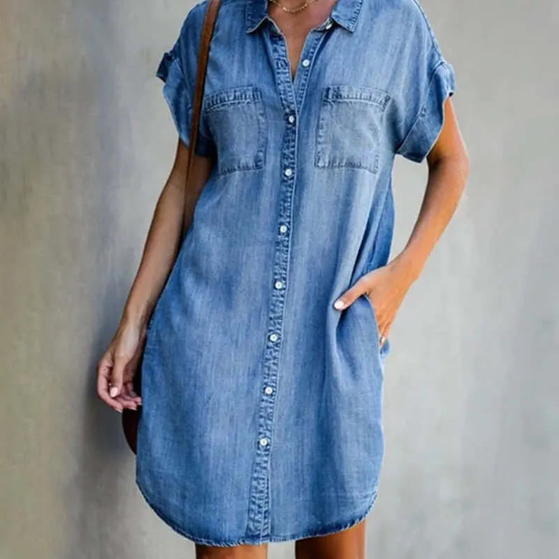 Jurk Dames Casual Denim - Denim