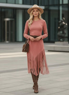 Miss | Jurk Dames Casual Lang - Polyester - Miss Madera