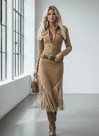 Miss | Jurk Dames Casual Lang - Polyester - Miss Madera