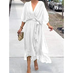 Miss | Jurk Dames Casual Maxi - Leer - Miss Madera