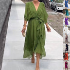 Miss | Jurk Dames Casual Maxi - Leer - Miss Madera