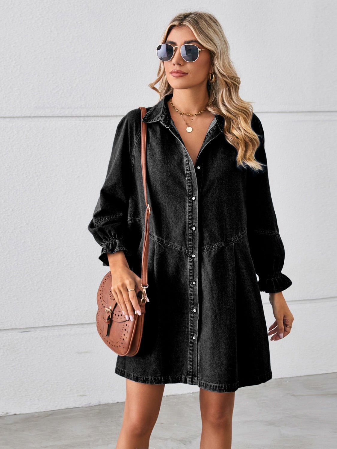 Miss | Jurk Dames Casual Midi - Denim - Miss Madera MIS-4CRJJ3