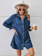 Miss | Jurk Dames Casual Midi - Denim - Miss Madera MIS-B4PCJH