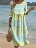 Miss | Jurk Dames Casual Midi Halve Mouw - Polyester - Miss Madera MIS-IJ7U89