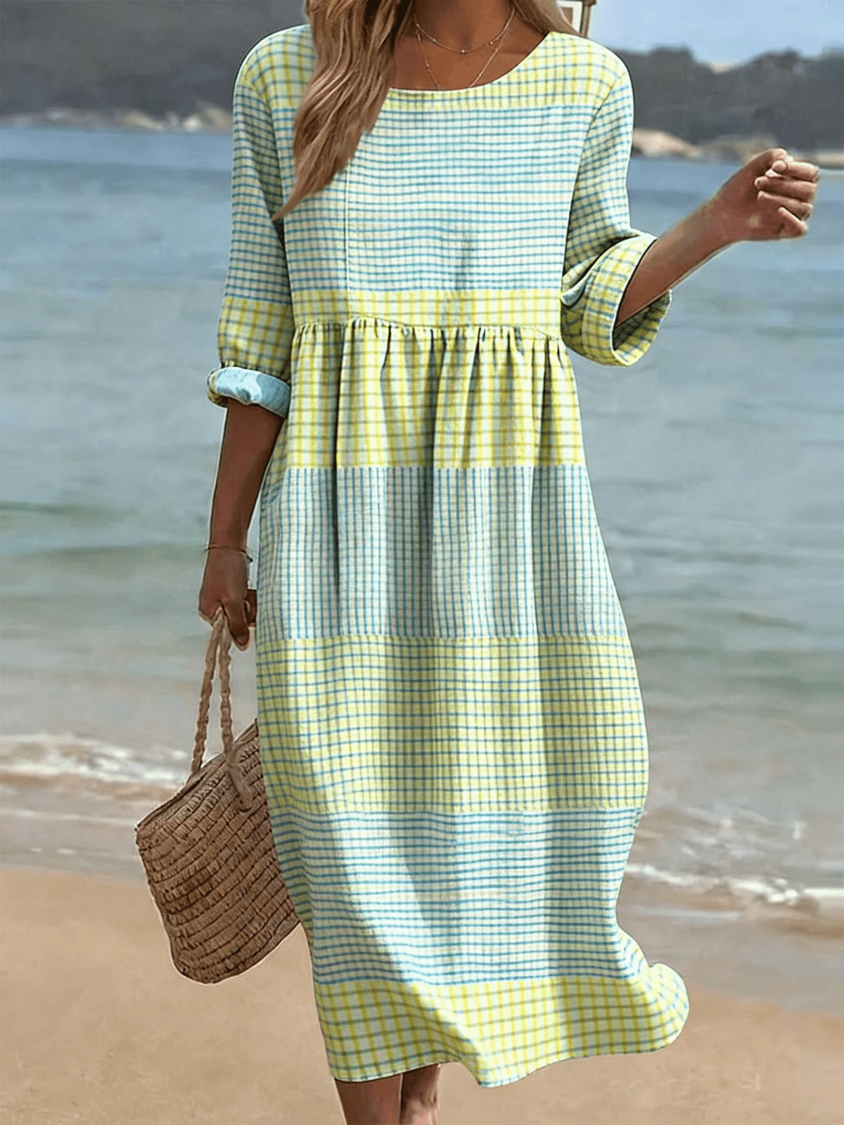 Miss | Jurk Dames Casual Midi Halve Mouw - Polyester - Miss Madera MIS-IJ7U89