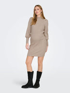 Miss | Jurk Dames Casual Mini Hoge Hals - Stretch - Miss Madera MIS-HLC7OG
