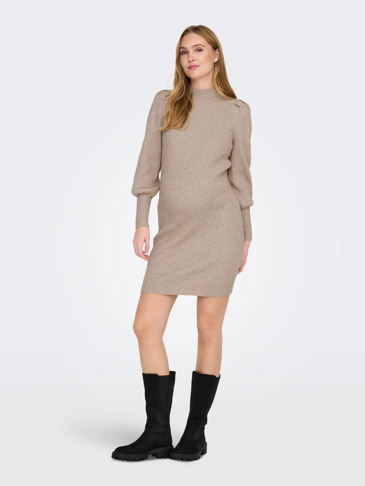 Miss | Jurk Dames Casual Mini Hoge Hals - Stretch - Miss Madera MIS-HLC7OG