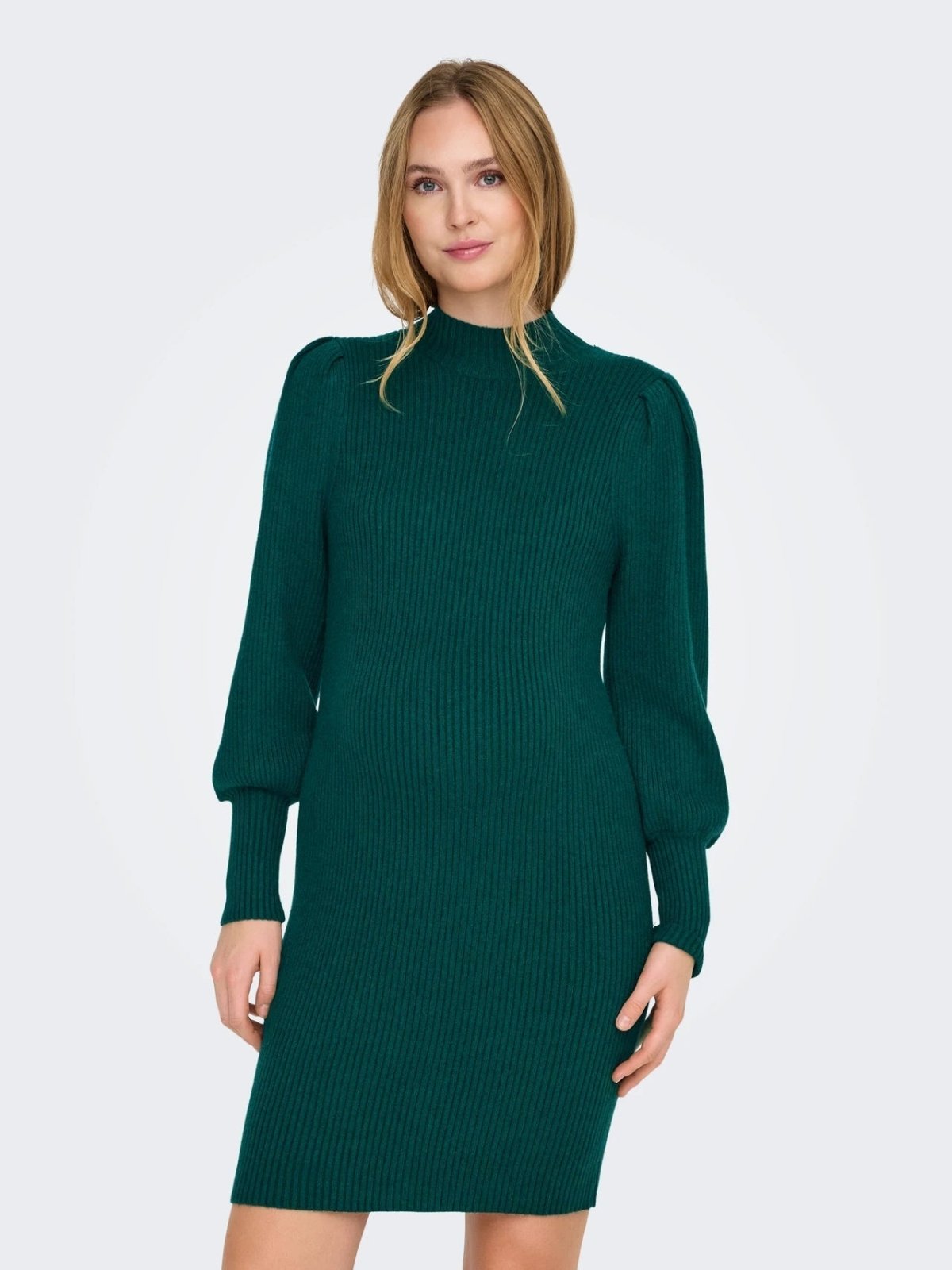 Miss | Jurk Dames Casual Mini Hoge Hals - Stretch - Miss Madera MIS-HLC7OG