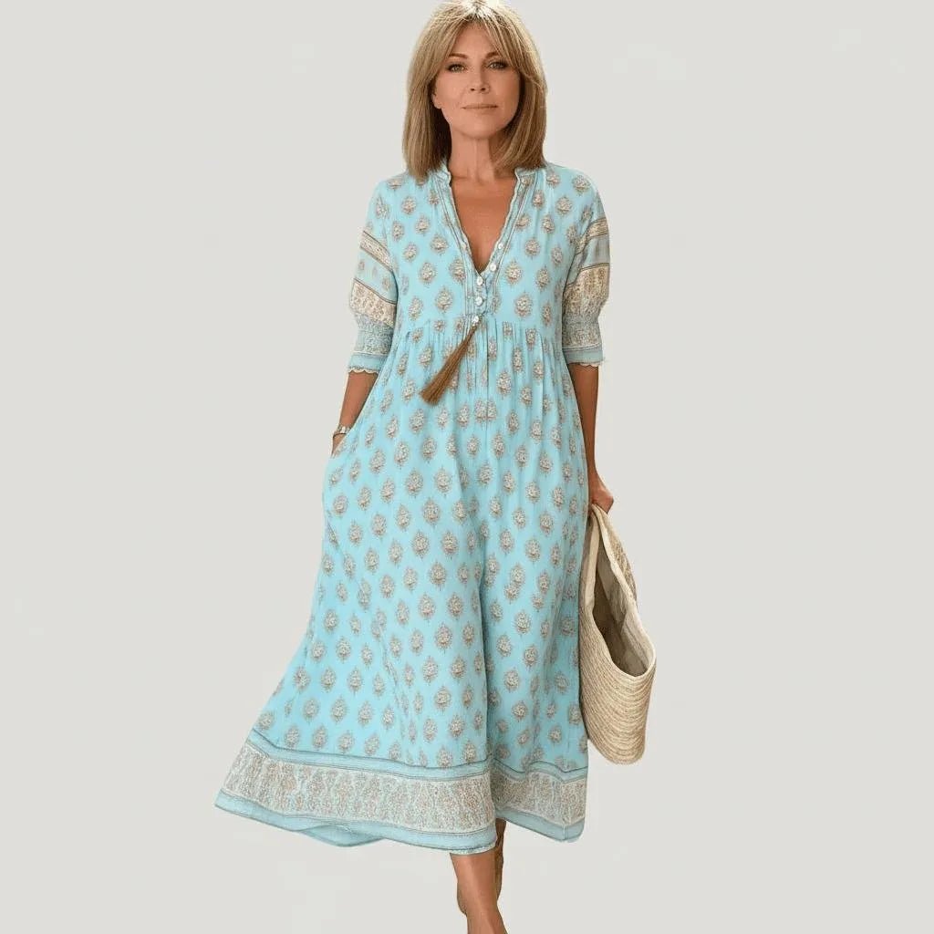 Miss | Jurk Dames Casual Relaxed - 100% viscose - Miss Madera