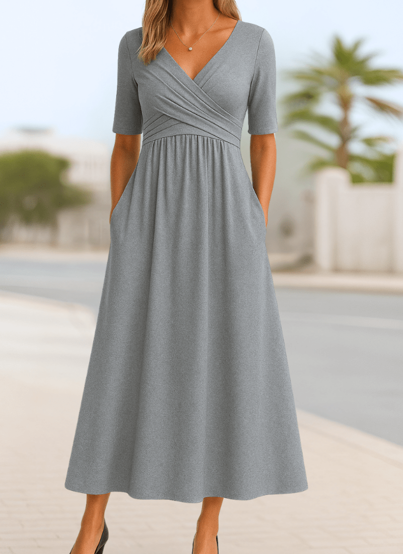 Miss | Jurk Dames Crossover Midi - Satijn - Miss Madera MIS-D74ZBV