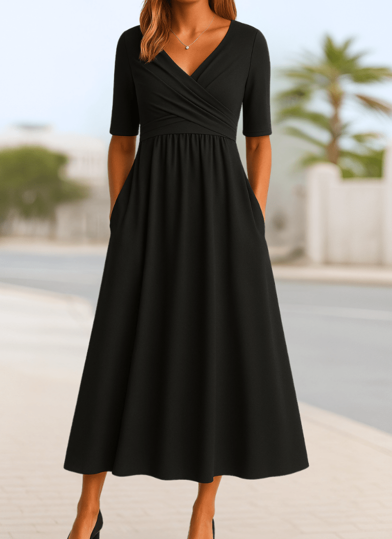 Miss | Jurk Dames Crossover Midi - Satijn - Miss Madera MIS-YI1QQC