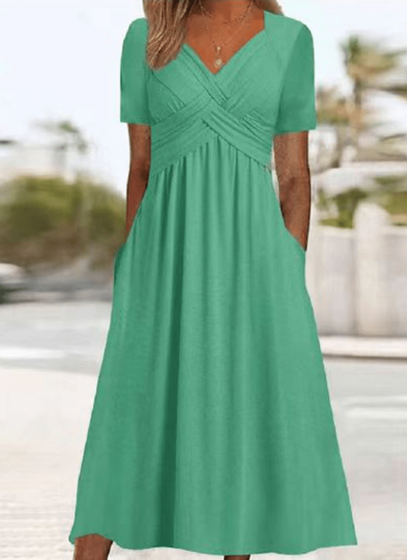Miss | Jurk Dames Crossover Midi - Satijn - Miss Madera MIS-VGTT51