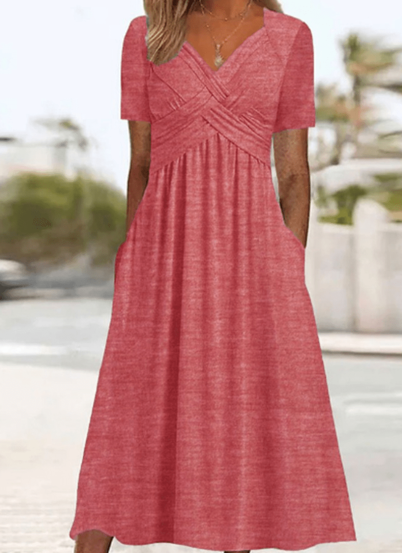 Miss | Jurk Dames Crossover Midi - Satijn - Miss Madera MIS-18ZGHQ