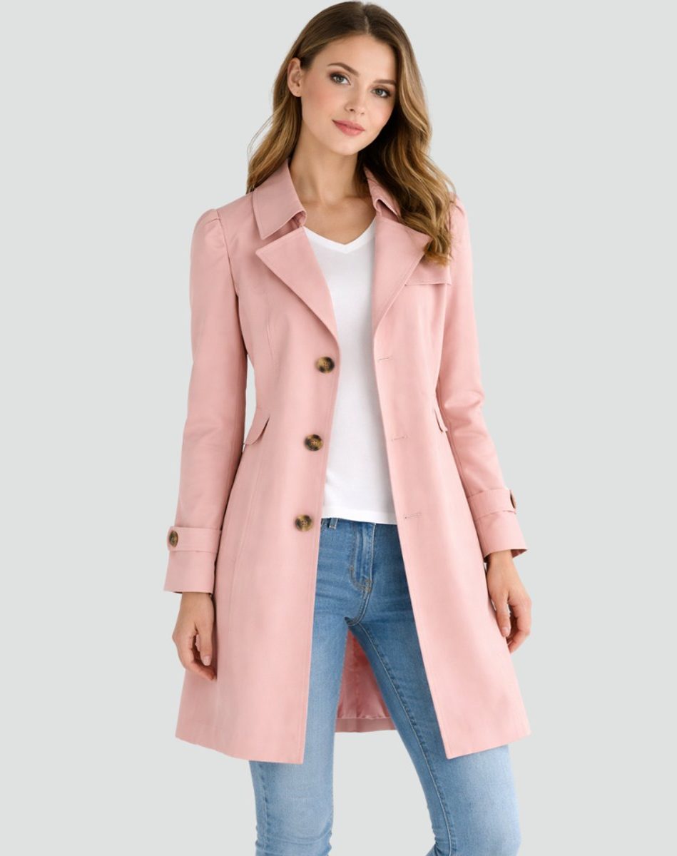 Miss | Jurk Dames Dubbelrijig Midi Notch Revers Lange Mouw - Miss Madera MIS-K9PC1L