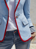 Miss | Jurk Dames Gestreept Revers Lange Mouw Regular Fit - Miss Madera MIS-08A1K1