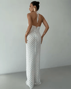 Miss | Jurk Dames Halterhals Maxi Crochet Strandlook - Haakwerk - Miss Madera MIS-5K7LCW