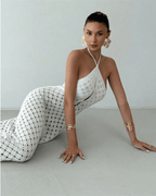 Miss | Jurk Dames Halterhals Maxi Crochet Strandlook - Haakwerk - Miss Madera MIS-5K7LCW