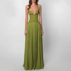 Miss | Jurk Dames Halterhals Maxi Geplooide Rok - Chiffon - Miss Madera MIS-LA7S3F