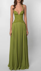 Miss | Jurk Dames Halterhals Maxi Geplooide Rok - Chiffon - Miss Madera MIS-MZKAQ4