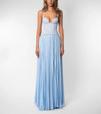 Miss | Jurk Dames Halterhals Maxi Geplooide Rok - Chiffon - Miss Madera MIS-LA7S3F
