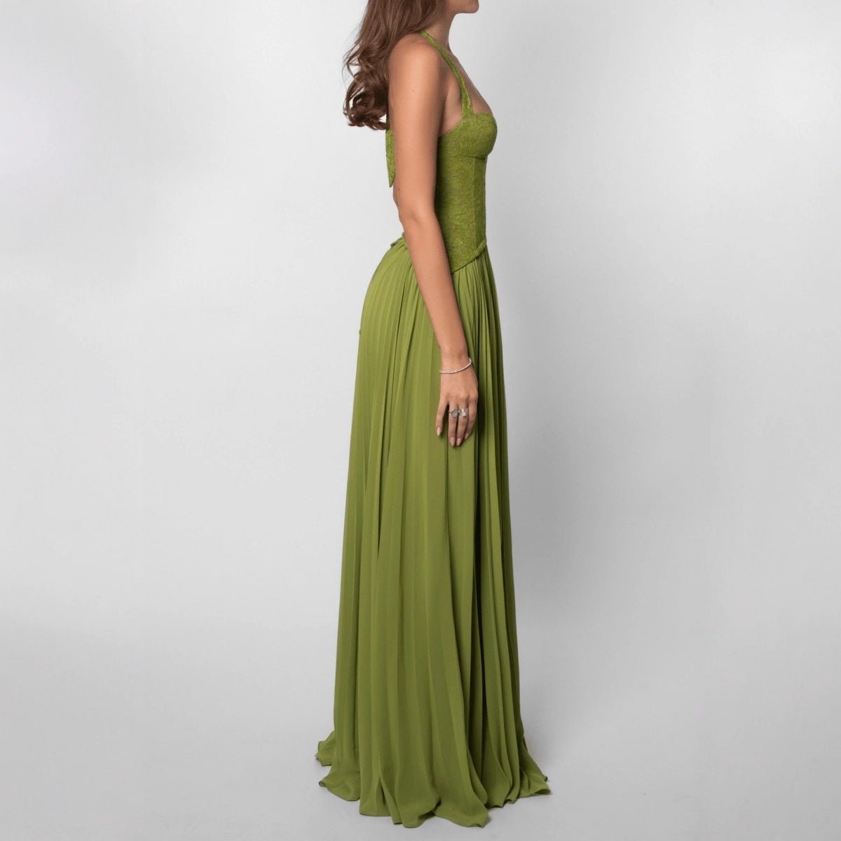 Miss | Jurk Dames Halterhals Maxi Geplooide Rok - Chiffon - Miss Madera MIS-LA7S3F