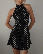 Miss | Jurk Dames Halterhals Open Rug A-lijn Mini - Polyester - Miss Madera MIS-8WYTHM