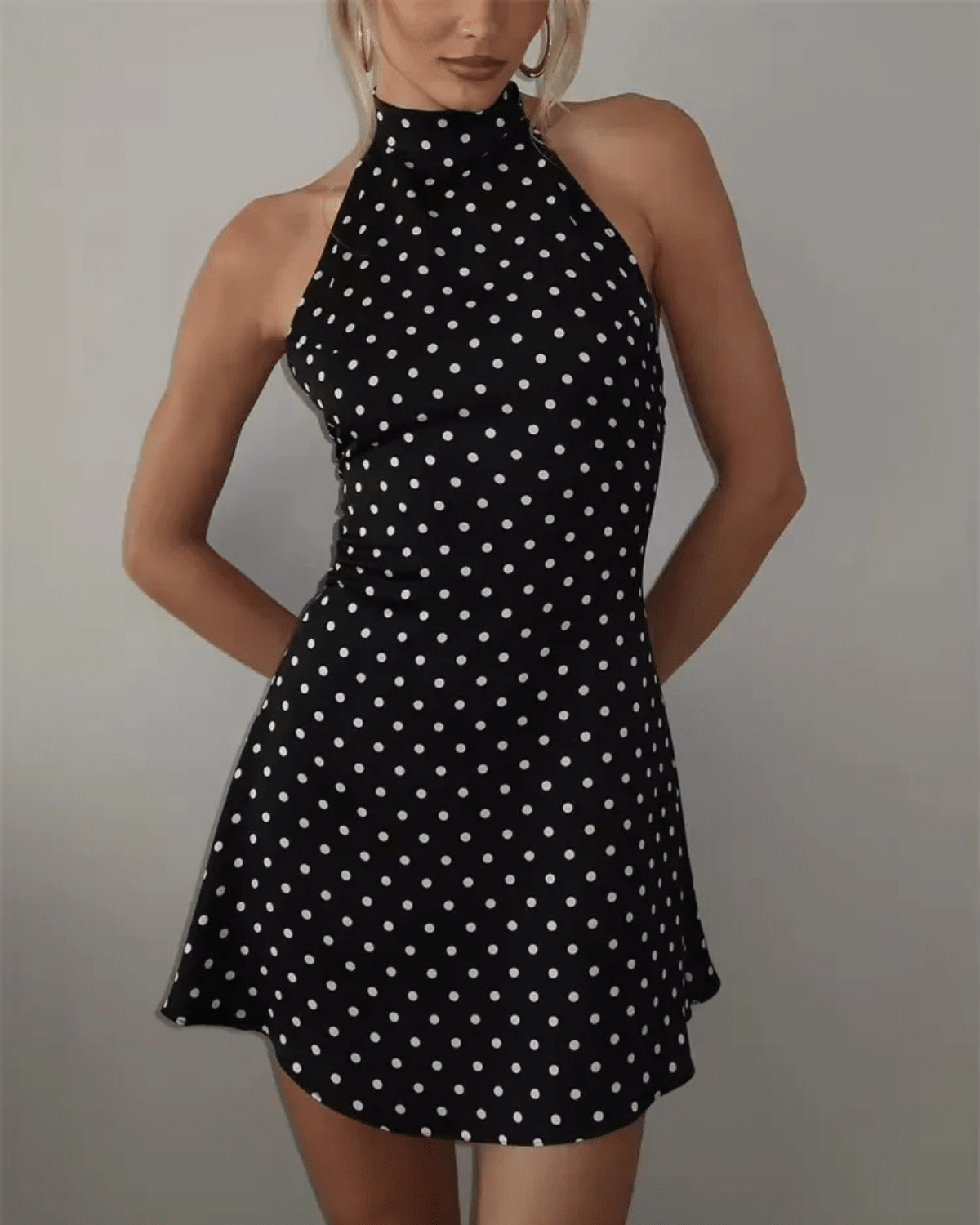 Miss | Jurk Dames Halterhals Open Rug A-lijn Mini - Polyester - Miss Madera MIS-8WYTHM