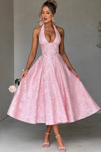 Miss | Jurk Dames Halterneck V-hals Maxi Bruiloftsgast - Miss Madera MIS-BKE9JT