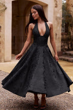 Miss | Jurk Dames Halterneck V-hals Maxi Bruiloftsgast - Miss Madera MIS-7BDI05