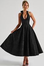 Miss | Jurk Dames Halterneck V-hals Maxi Bruiloftsgast - Miss Madera MIS-BKE9JT