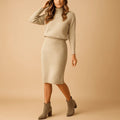 Miss | Jurk Dames Herfst/Winter Midi Relaxed - Gebreid - Miss Madera MIS-HJL56M
