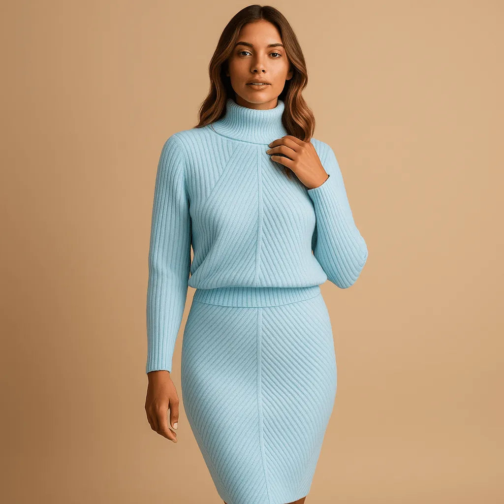 Miss | Jurk Dames Herfst/Winter Midi Relaxed - Gebreid - Miss Madera MIS-M09N9D