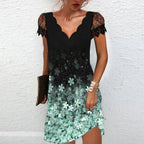 Miss | Jurk Dames Kanten Mouwen Bloemenprint Asymmetrische Zoom - Miss Madera MIS-7KJJ5F