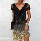 Miss | Jurk Dames Kanten Mouwen Bloemenprint Asymmetrische Zoom - Miss Madera MIS-YEPLU6