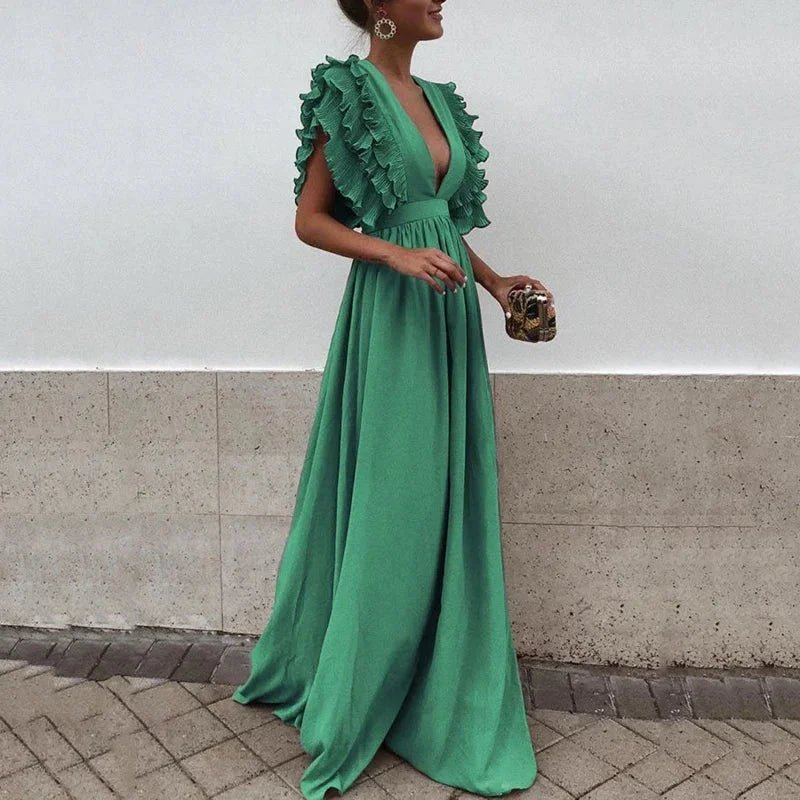 Miss | Jurk Dames Lange Fluidale Ruchevolle Mouwen - Polyester - Miss Madera shopify_ZZ_9500309324031_48552799568127