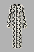 Miss | Jurk Dames Lente Golfpatroon - Gebreid - Miss Madera MIS-002H8W