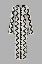 Miss | Jurk Dames Lente Golfpatroon - Gebreid - Miss Madera MIS-002H8W