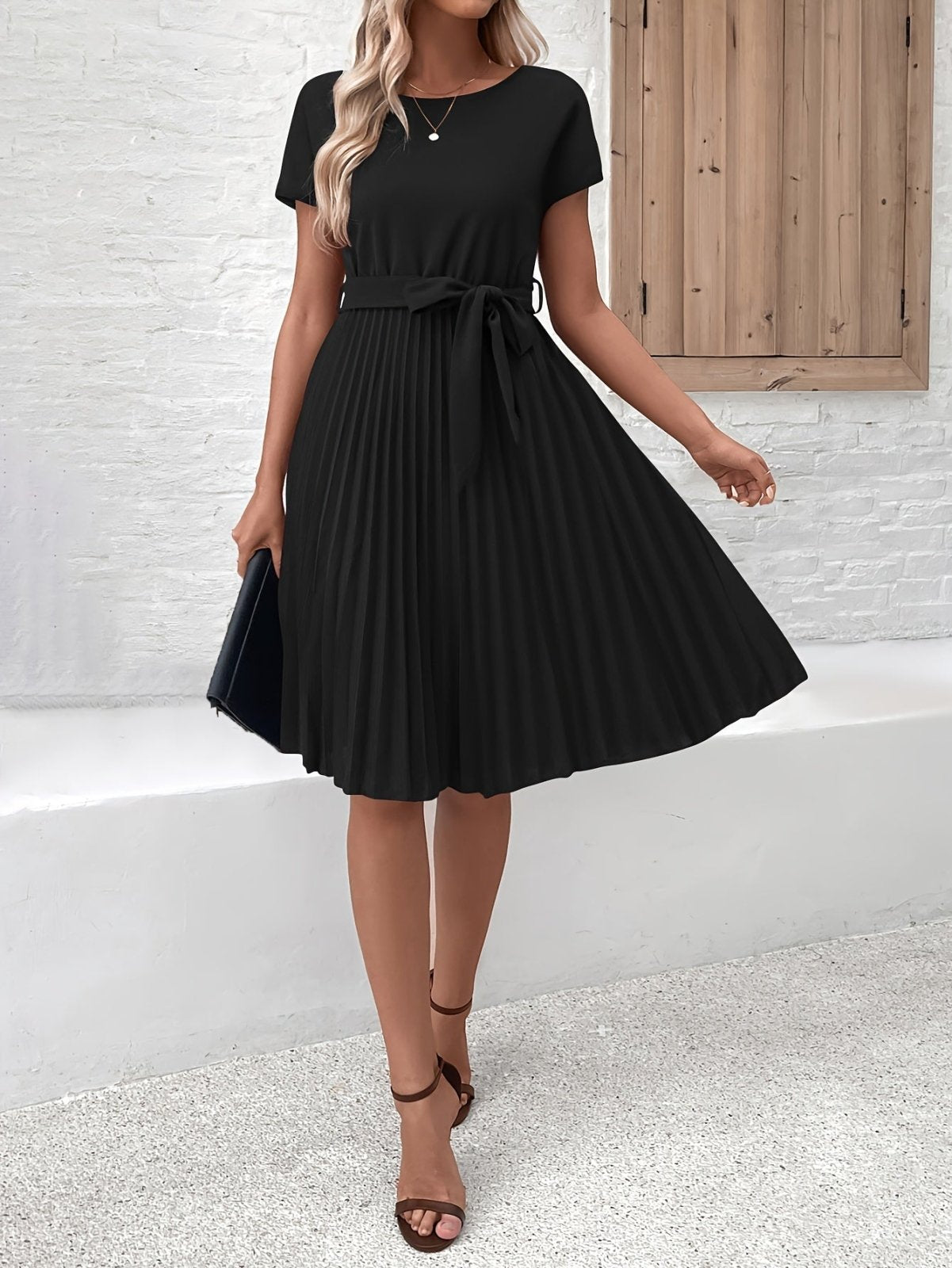 Miss | Jurk Dames Lente Midi Plissé - Polyester - Miss Madera MIS-LNW9BZ