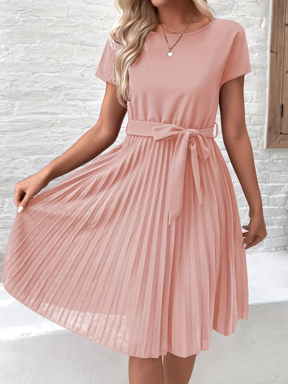 Miss | Jurk Dames Lente Midi Plissé - Polyester - Miss Madera MIS-17IX54